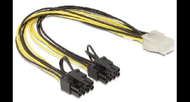 Delock Stroom Aansluitkabel 0.3 m Zwart, Wit, Geel