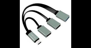 LogiLink UA0315 UA0315 USB-hub 3 poorten USB-A USB 3.1 Gen1 5 GBit/s Met USB-C stekker Zwart, Grijs