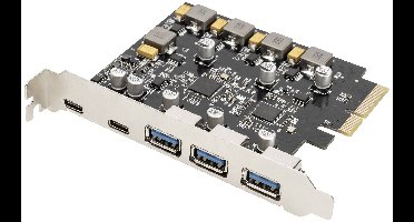 Digitus DS-30222 5 poorten PCI Express kaart PCIe