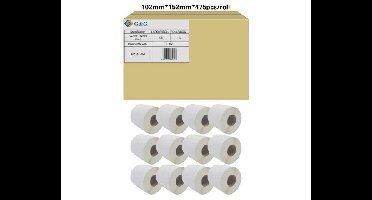 G&G RL-P-S2011-102*152*475-BK/WT Rol met etiketten 102 x 152 mm Papier Wit 12 rol/rollen Permanent hechtend Universele etiketten