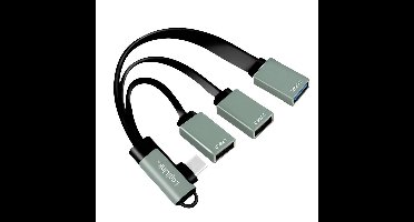 LogiLink UA0361 UA0361 USB-hub 3 poorten USB-A USB 3.1 Gen1 5 GBit/s Met USB-C stekker Zilver