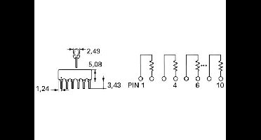 Bourns 4608X-102-472LF Weerstandsnetwerk 4.7 kΩ THT SIP-8 0.3 W 1 stuk(s)