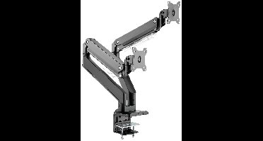 Digitus DA-90427 Monitorbeugel Aantal monteerbare displays: 2 Display(s) 38,1 cm (15) - 88,9 cm (35) Zwart Uittrekbaar, Draaibaar, In hoogte verstelbaar,