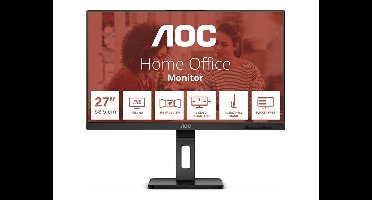 AOC 27E3QAF LED-monitor Energielabel E (A - G) 68.6 cm (27 inch) 1920 x 1080 Pixel 16:9 4 ms HDMI, DisplayPort, Hoofdtelefoonaansluiting, Audio-Line-in,