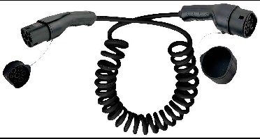 ROLINE Auto oplaadkabel Type2, 3-fase, 480VAC (3P+N+E), 32 A, 22 kW, Spiraalkabel (bruikbaar 3m)