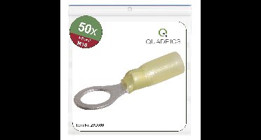 Quadrios 23C530 Ringkabelschoen Dwarsdoorsnede (max.): 6 mm² Schachtdiameter: 10.5 mm Deels geïsoleerd Geel 50 stuk(s)
