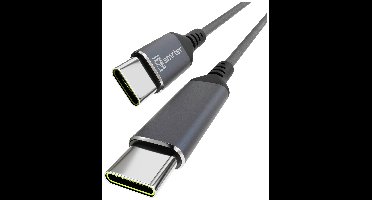 Smrter SMRTER_SPEEDY100_M_AT USB-C-kabel USB 2.0 USB-C stekker, USB-C stekker 1.00 m Antraciet Met OTG-functie, Rond, Stoffen mantel