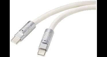 Renkforce RF-6056874 USB-C-kabel USB 2.0 USB-C stekker, USB-C stekker 0.50 m Wit
