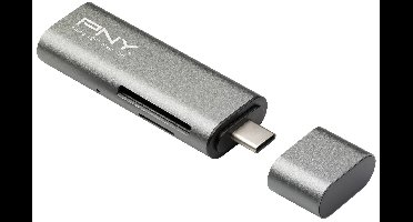 PNY R-TC-UA-3N1E01-RB Externe geheugenkaartlezer USB-C 3.2 Gen 1 Metallic