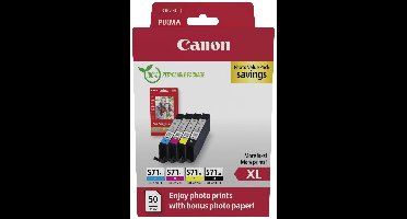Canon Inktcartridge CLI-571 XL Origineel Combipack Zwart, Cyaan, Magenta, Geel 0332C006