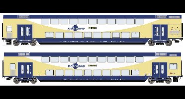 Roco 6220106 H0 2-delige set dubbeldekswagons van de metronoom Set van 2: 2e klas DBPza