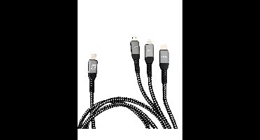 IWH 019057 USB-laadkabel USB-C, USB-micro-A bus, Apple Lightning stekker 1.20 m