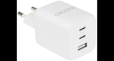Dicota Compact USB-oplader 65 W 1x USB-A, 2x USB-C USB PD Wit Binnen GaN