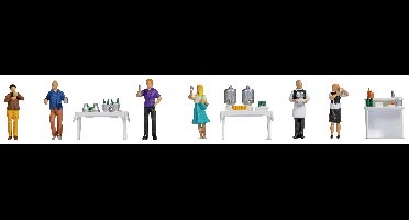 NOCH 16275 H0 Buffetset 1 figuren Geverfd, Staand