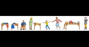 NOCH 16281 H0 Vlooienmarktset 2 figuren Geverfd, Staand, Zittend