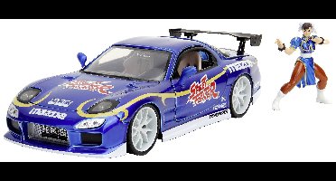 JADA TOYS Street Fighter 1993 Mazda RX7 met Chun-Li figuur Kant-en-klaar model Personenauto (model)