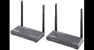 SpeaKa Professional SP-HDE-620 Draadloze HDMI-set 100 m 5 GHz 3840 x 2160 Pixel KVM-functie (Keyboard, Video, Mouse), Met loop-functie