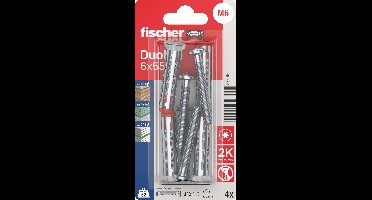 Fischer 572916 DuoHM 6x55 S PH TX Hollewandplug 55 mm 4 stuk(s)