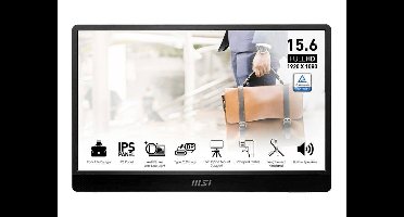 MSI PRO MP161DE E2 LCD-monitor Energielabel C (A - G) 40.6 cm (16 inch) 1920 x 1080 Pixel 16:9 4 ms HDMI, USB-C IPS LCD