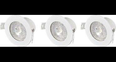 Sygonix SY-6417586 LED-inbouwlamp Set van 3 stuks Warmwit tot neutraalwit LED LED 5.5 W Wit
