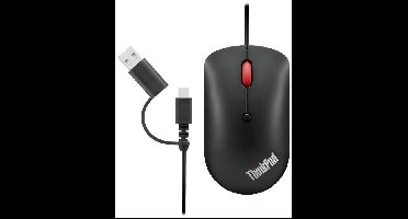 Lenovo ThinkPad Compact Muis Kabelgebonden Optisch Zwart 4 Toetsen 800 dpi, 1600 dpi, 2400 dpi