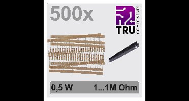 TRU COMPONENTS TC-12888488 T22P105 Koolfilmweerstand assortiment Axiaal bedraad 0207 0.5 W 5 % 500 stuk(s)