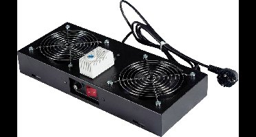 ROLINE ventilatie-unit met 2 ventilatoren, thermostaat, voor 19-inch wandbehuizing zwart