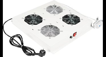ROLINE 19-inch dakventilatie unit met 2 ventilatoren, thermostaat, grijs