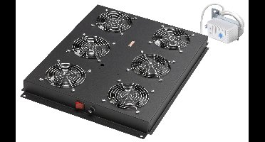 ROLINE 19-inch dakventilatorunit 6 ventilatoren, Thermostaat zwart