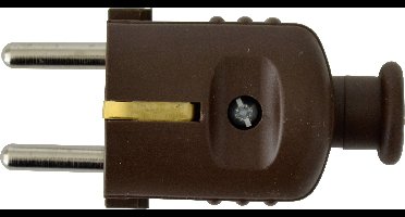 N & L 18487 Stekker met randaarde Kunststof 230 V Bruin