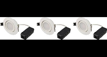 Sygonix SY-6610778 LED-inbouwlamp Set van 3 stuks Energielabel: F (A - G) LED 5.5 W Wit