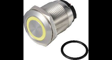 TRU COMPONENTS TC-13224220 ONPOW6319F-10ZE/Q/Y/12V/S Druktoets 36 V DC/AC 2 A 1x uit/(aan) Continu Geel IP65 1 stuk(s)