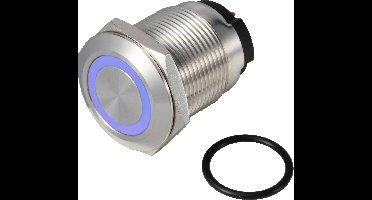 TRU COMPONENTS TC-13224224 ONPOW6319F-10ZE/Q/B/12V/S Druktoets 36 V DC/AC 2 A 1x uit/(aan) Continu Blauw IP65 1 stuk(s)