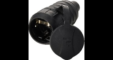 Sygonix SY-6618474 Koppeling met randaarde TPE 250 V/AC Zwart IP44