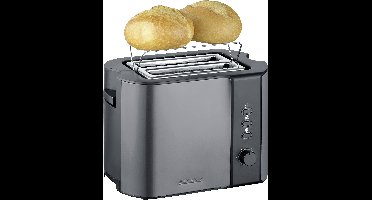 Severin 9573 Broodrooster Controlelampje, Met geïntegreerde broodopzet Antraciet, Zwart, RVS