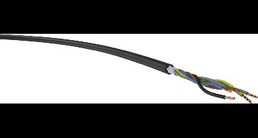 VER H05RR-F 5G2,5 Ri.100 Krachtoverbrenging H05RR-F 5 G 2.50 mm² Zwart 100 m