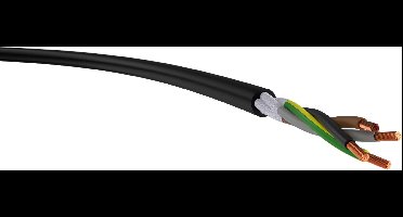 VER H05RR-F 4G0,75 Tr.500 Krachtoverbrenging H05RR-F 4 G 0.75 mm² Zwart 500 m