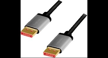 LogiLink DisplayPort AV Aansluitkabel [1x DisplayPort - 1x DisplayPort] 2 m Zwart/grijs