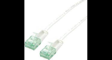 ROLINE RM UTP DataCenter Patchkabel Cat.6A (Klasse EA), extra dun, wit, 0,15 m