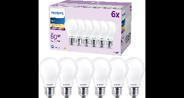 Philips LED 9290012430 LED-lamp Energielabel E (A - G) E27 Peer 7 W = 60 W Warmwit (Ø x l) 50 mm x 106 mm 6 stuk(s)