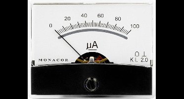 Monacor 0290540 PM-2/100UA PM-2/100UA draaispul-inbouwinstrument, 0,1 mA