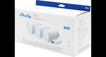 Shelly Shelly BLU TRV Heizkörperthermostat 3-er Pack Gateway, Radiatorthermostaat Bluetooth Low Energy, WiFi