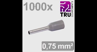TRU COMPONENTS TC-13377196 Adereindhulzen 0.75 mm² Deels geïsoleerd Grijs 1000 stuk(s)