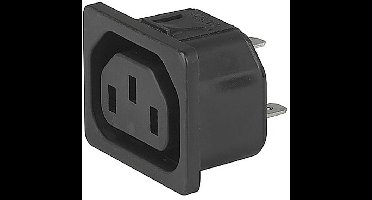 Schurter 6600.4320.21 Apparaatstekker (koud) Bus, recht Totaal aantal polen: 3 10 mA Zwart 1 stuk(s)