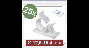 Quadrios 24CA447 Bevestigingssokkel Zelfklevend 24CA447 Bundel-Ø (bereik) 12.6 tot 15.4 mm Wit 25 stuk(s)