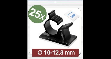 Quadrios 24CA451 Bevestigingssokkel Zelfklevend 24CA451 Bundel-Ø (bereik) 10 tot 12.8 mm Zwart 25 stuk(s)