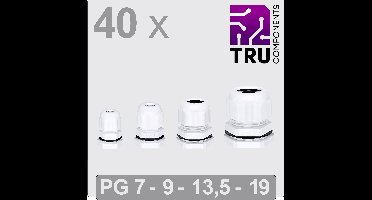 TRU COMPONENTS TC-13448628 Wartel Polyamide Wit 40 stuk(s)