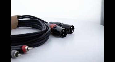 Cordial EU 3 MC XLR Verbindingskabel [2x XLR-stekker 3-polig - 2x Cinch-stekker] 3 m Zwart