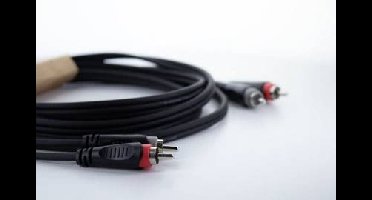 Cordial 14838 Jackplug / Cinch Audio Aansluitkabel [2x Cinch-stekker - 2x Cinch-stekker] 6 m Zwart PVC-mantel, Tweelingkabel