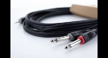 Cordial 14862 Audio Y-adapter [1x Jackplug male 3,5 mm - 2x Jackplug male 6,3 mm (mono)] PVC-mantel, Tweelingkabel
